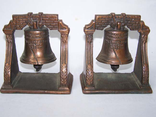 A nice pair of Antique Bookends depicting the LIBERTY BELL circa 1930